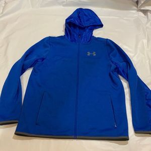 Under Armour Zip Up Fleece Hoodie Youth Size Large Blue